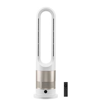 Bladeless Tower Fan Heater Combo, Quiet Oscillating Floor Fan with Remote & Timer