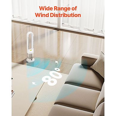 Bladeless Tower Fan Heater Combo, Quiet Oscillating Floor Fan with Remote & Timer
