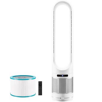 Bladeless Tower Fan with H13 HEPA Filter,15.4ft/s,8-Speed Oscillating Floor Fan for Bedroom
