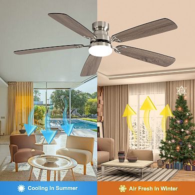 Modern 52 Inch Ceiling Fan With LED Light And Remote For Living Room