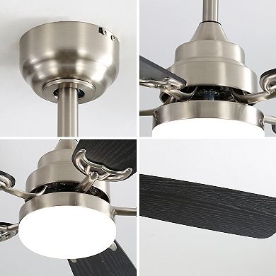 Modern 52 Inch Ceiling Fan With LED Light And Remote For Living Room