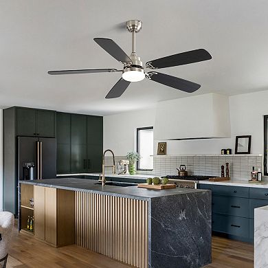 Modern 52 Inch Ceiling Fan With LED Light And Remote For Living Room