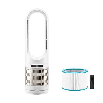 Bladeless Tower Fan with H13 HEPA Filter,16.4ft/s,8-Speed Oscillating Floor Fan for Bedroom