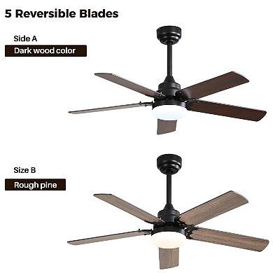 42 Inch Modern Ceiling Fan with LED Light & Remote for Bedroom