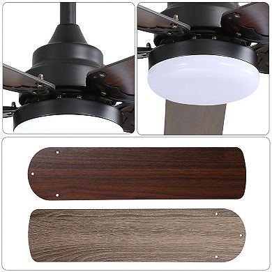 42 Inch Modern Ceiling Fan with LED Light & Remote for Bedroom