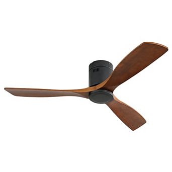 52 Inch Modern Wooden Ceiling Fan,No Light Reversible DC Motor for Living Room