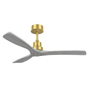52 Inch Solid Wood Indoor Ceiling Fan, Without Light, Remote Control For Living Room