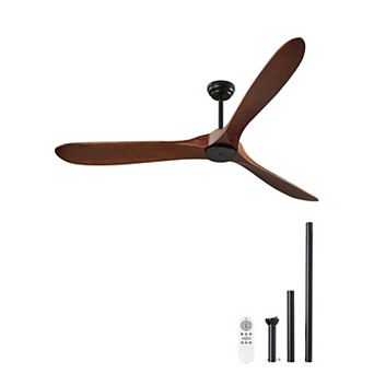 72 Inch Ceiling Fan without Light, 3 Blade Reversible DC Motor, Remote Control for Indoor Outdoor