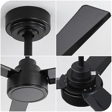 52-Inch Farmhouse Ceiling Fan Without Light Reversible Motor for Living Room