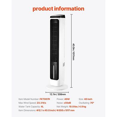 Quiet Tower Fan - 9 Speed Oscillating Bladeless Floor Fan for Bedroom