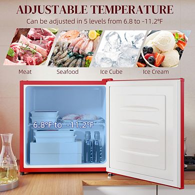 Compact Mini Freezer - 1.1 Cu Ft Freestanding Upright Freezer for Dorm & Office