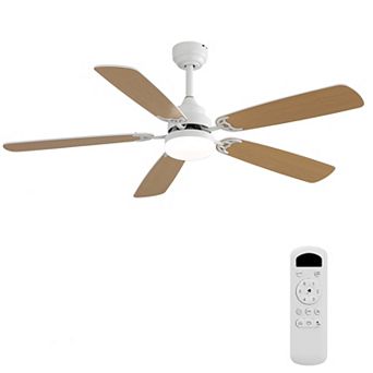 Modern 52 Inch Ceiling Fan with Light and Remote, for Living Room