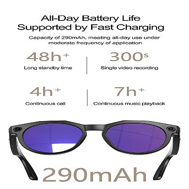Smart Glasses with 8MP Camera HD WiFi, Bluetooth, Translation,Video,Photography, IP65 Waterproof