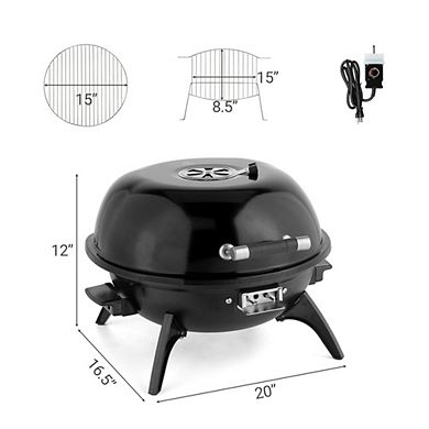 Electric Countertop BBQ Grill, Portable Double Layer Tabletop Grill with Adjustable Temperature