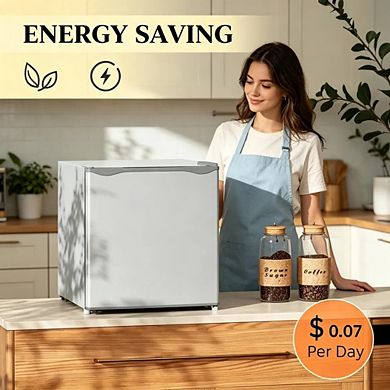 Compact Upright Mini Freezer 1.1 Cu Ft Portable Skincare Fridge for Dorm & Office