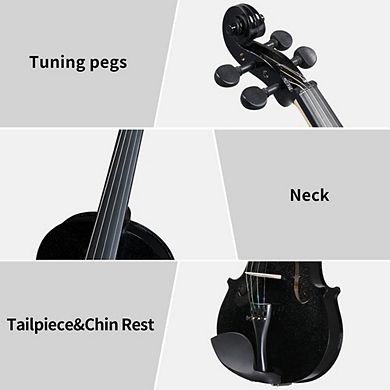 Full Size 4/4 Violin Set for Adults & Studentswith Hard Case, Arbor Bow, Violin Bow,Shoulder Rest
