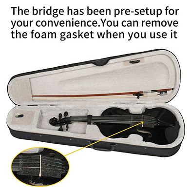 Full Size 4/4 Violin Set for Adults & Studentswith Hard Case, Arbor Bow, Violin Bow,Shoulder Rest