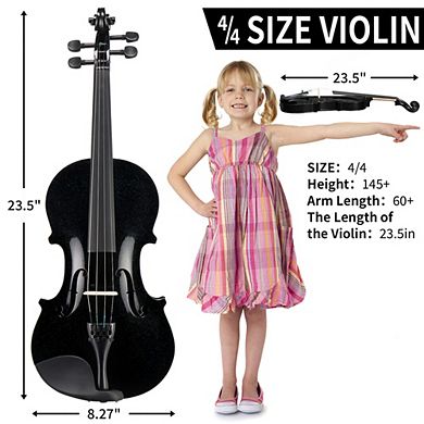 Full Size 4/4 Violin Set for Adults & Studentswith Hard Case, Arbor Bow, Violin Bow,Shoulder Rest