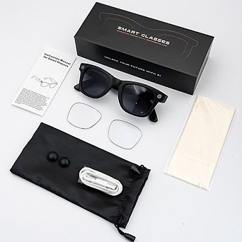 Smart Glasses with 8MP 4K HD Camera, for Translation, Bluetooth, Anti-Blue Light Lenses