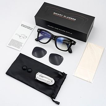 Smart Glasses with 8MP 4K HD Camera, for Translation, Bluetooth, Anti-Blue Light Lenses