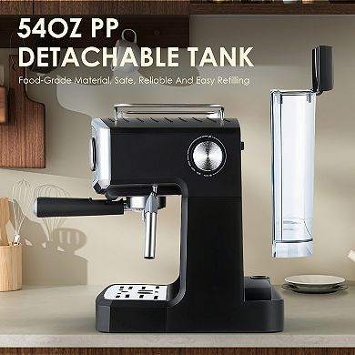 20 Bar Espresso Machine, Compact Maker with Milk Frother, for Home