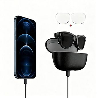 Bluetooth Smart Glasses 4K, 8MP Camera Calling, 3600mAh charge case, Translation,IP67 Waterproof