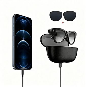 Bluetooth Smart Glasses 4K, 8MP Camera Calling, 3600mAh charge case, Translation,IP67 Waterproof