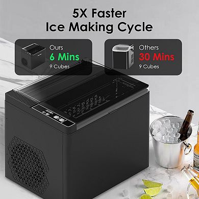 Countertop Bullet Ice Maker, Portable Machine for Home