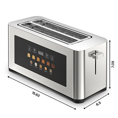 4 Slice Touch Screen Toaster, 15.63 Inch Extra Wide Slot For Kitchen