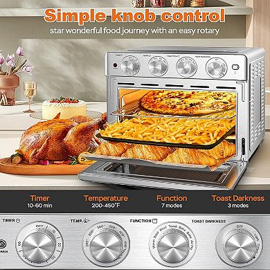 26QT Air Fryer Toaster Oven Combo Convection Bake Kitchen
