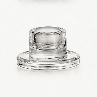 4 Pack Clear Glass Candle Holders for Wedding & Holiday Decor