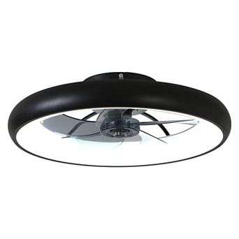 Loheer 21.7 Inch Low Profile Smart Ceiling Fan with Light - Dimmable Fandelier for Bedroom