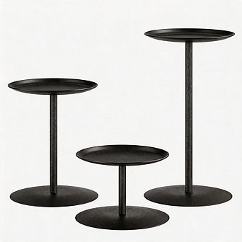 3 Pack Modern Black Metal Candelabras Farmhouse Table Decor
