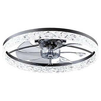 Loheer 23.6 Inch Smart Ceiling Fan with Light Dimmable Flush Mount for Bedroom