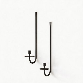 2 Pack Black Metal Wall Candle Sconces Farmhouse Wall Decor