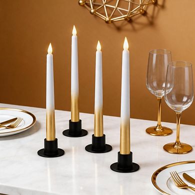 4 Pack Retro Black Candle Holders Farmhouse Home & Party Decor