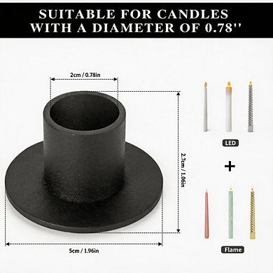 4 Pack Retro Black Candle Holders Farmhouse Home & Party Decor