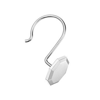 Utopia Alley Rust-Proof Zinc Shower Curtain Hooks with Octagon-Shaped end for Bathroom - Set of 12