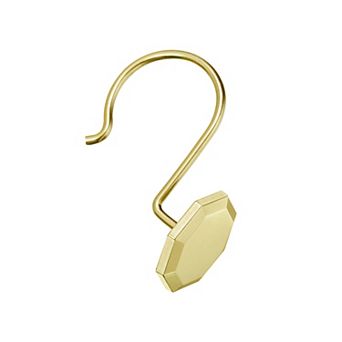 Utopia Alley Rust-Proof Zinc Shower Curtain Hooks with Octagon-Shaped end for Bathroom - Set of 12