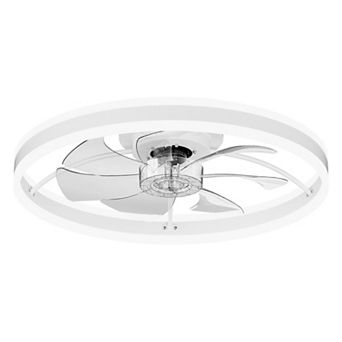 Loheer 23.6 Inch Smart Ceiling Fan with Light Dimmable LED Quiet DC Motor for Bedroom