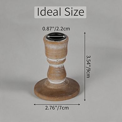 2 Pack Rustic Wooden Candle Holders Farmhouse Holiday Decor