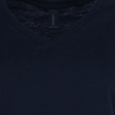 Gildan Women's Plus Size V-neck Cotton Short Sleeve Tee