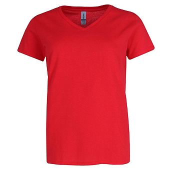Gildan Women's Plus Size V-neck Cotton Short Sleeve Tee