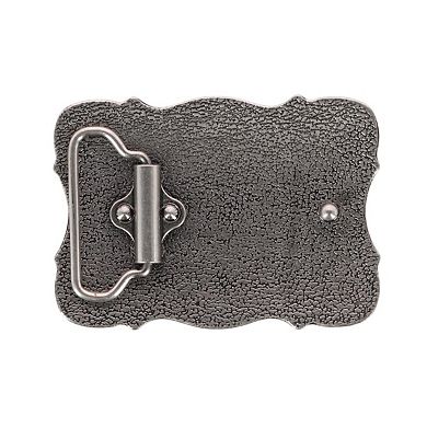 CTM Vintage Silver Cross Filigree Belt Buckle