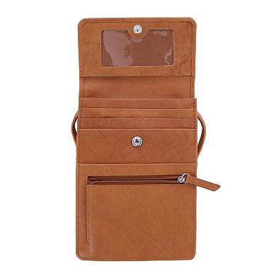 CTM Women's Compact Organizer Crossbody Handbag