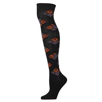Women's Floral Pinch Over the Knee Cotton Blend Warm Socks