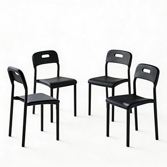 Dining Chairs,Stackable Dining Chair Set,Plastic Chair with Metal Legs,Patio Chair