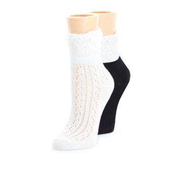 Honeycomb Women's Combed Cotton Ankle Socks 2-Pack
