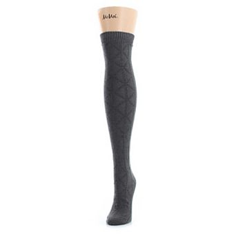 Diamond Line Over The Knee Sock