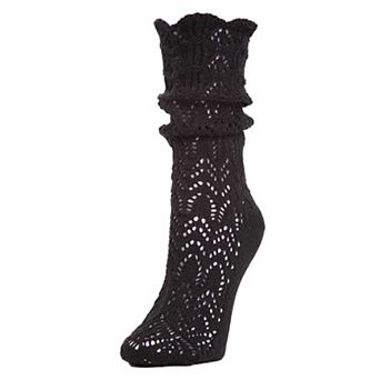 Shakar Scalloped Crochet Knit Boot Sock